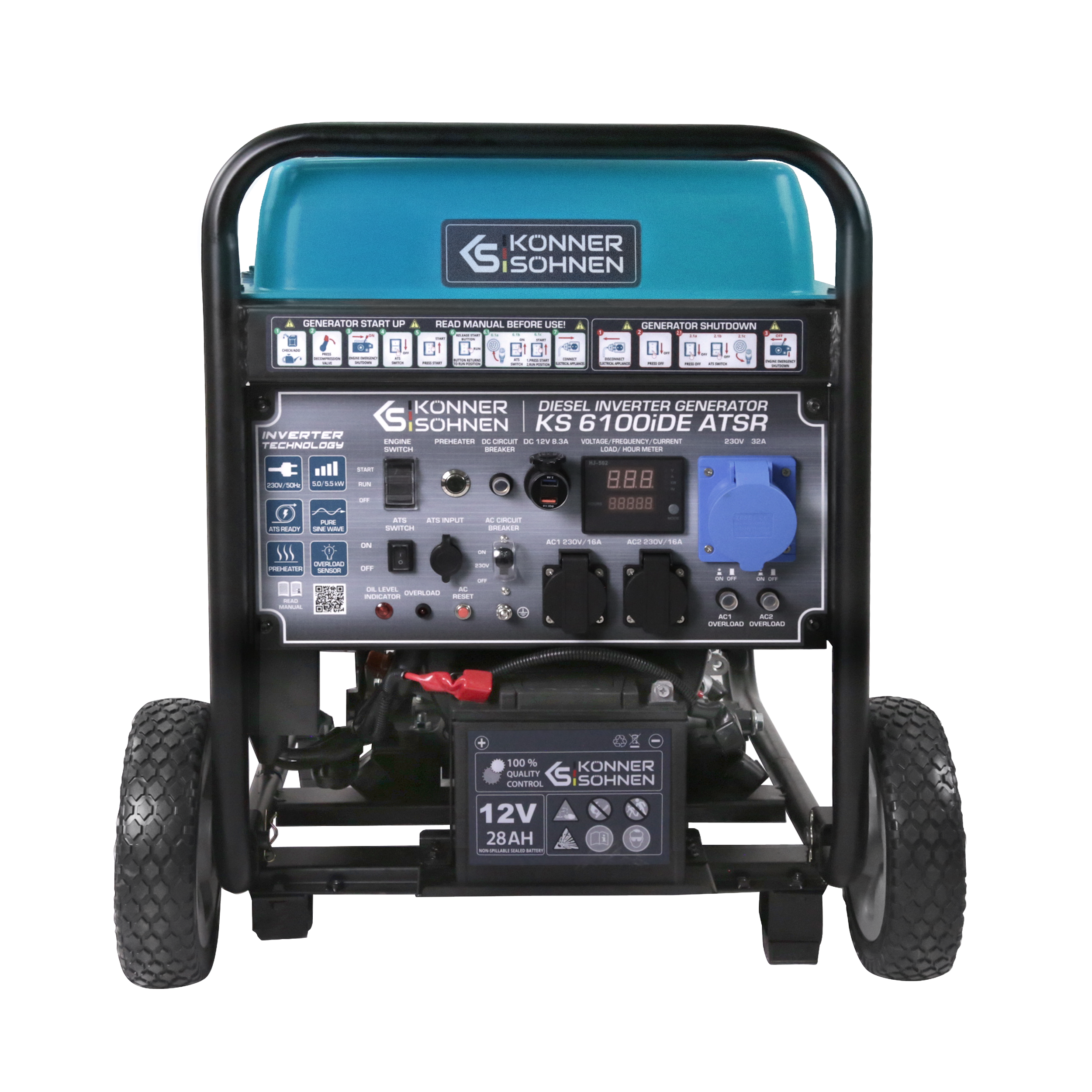 Дизельний інверторний генератор «Könner & Söhnen» KS 6100iDЕ ATSR