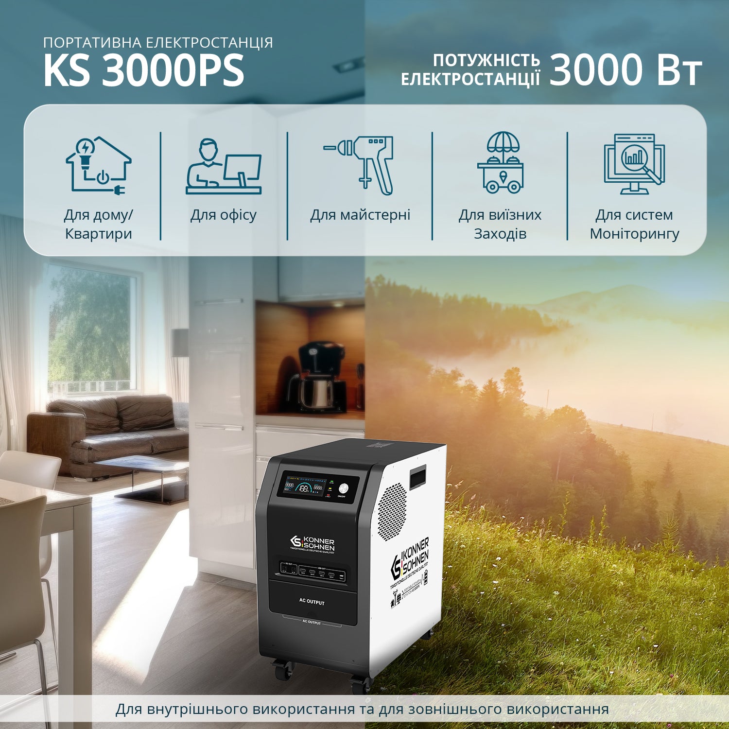 Портативна електростанція 3 в 1 KS 3000PS